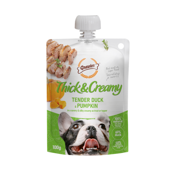Thick & Creamy מחית לכלבים בטעם ברווז ודלעת 100 גרם
