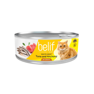 Belif מעדן טונה ואנשובי ברוטב 80 גרם לחתול