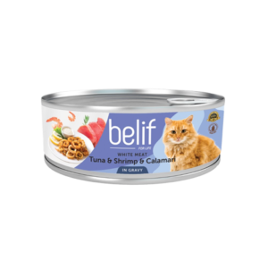Belif מעדן טונה שרימפס וקלמרי ברוטב 80 גרם לחתול
