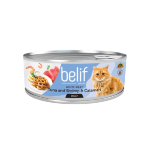 Belif מעדן טונה שרימפס וקלמרי בג'לי 80 גרם לחתול