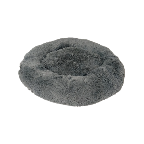 Fluffy מיטה עגולה פלאפית בצבע אפור M