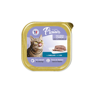 Plaisir מעדן לחתול בטעם דג בקלה 32 יח' במארז