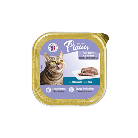 Plaisir מעדן לחתול בטעם דג בקלה 32 יח' במארז