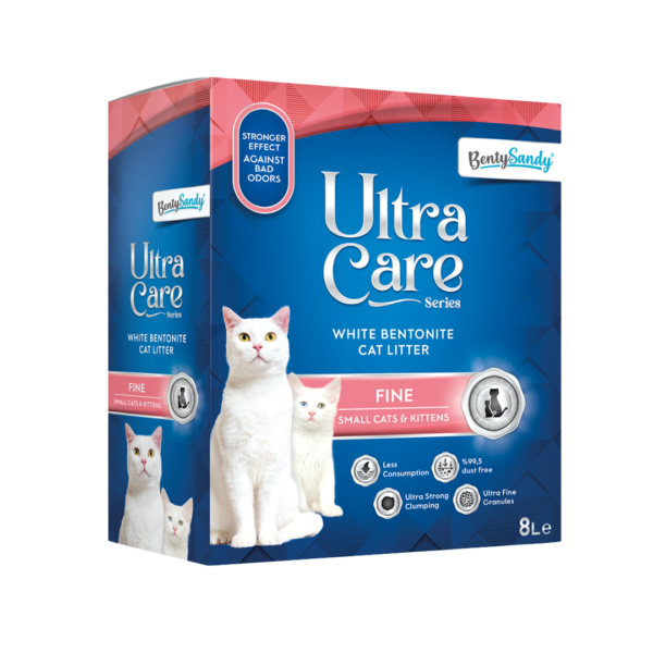 Ultra Care חול מתגבש לחתול גרגר קטן לגורים וחתולים קטנים 8 ליטר