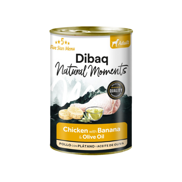 Dibaq NM שימורים לכלב עוף ובננה 380 גרם
