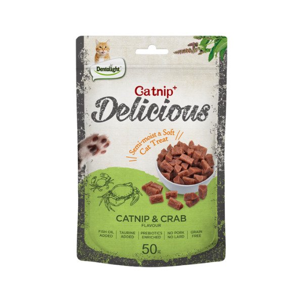 Delicious חטיף מיני בטעם קטניפ וסרטני ים 50 גרם לחתול