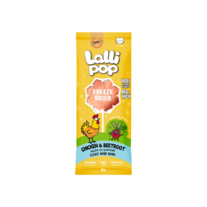 Lallipop חטיף סוכריה על מקל מיובש בהקפאה בטעם עוף וסלק לחתול