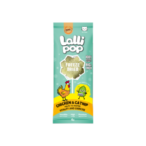 Lallipop חטיף סוכריה על מקל מיובש בהקפאה בטעם עוף וקטניפ לחתול