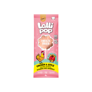 Lallipop חטיף סוכריה על מקל מיובש בהקפאה בטעם עוף ותפוח לחתול
