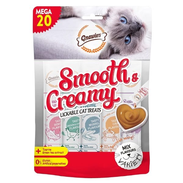 Smooth & Creamy חטיף קרם נוזלי מיקס טעמים אריזת חסכון 300 גרם לחתול