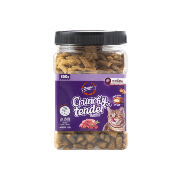 Crunchy Tender חטיף כריות לחתול בקופסא בטעם סלמון 350 גרם