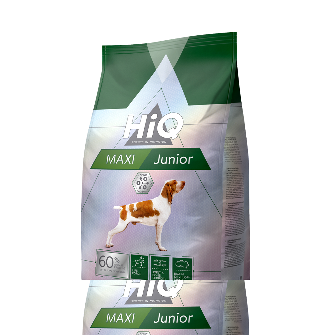 HiQ מזון לגור כלב ג'וניור מקסי עוף 11 ק"ג