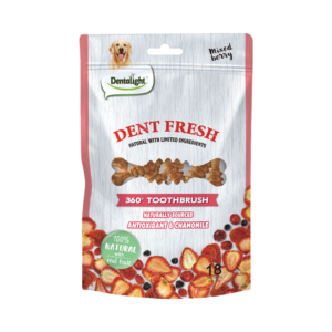 Dent Fresh חטיף דנטלי עם נוגדי חמצון וקמומיל בטעם פירות יער 150 גרם