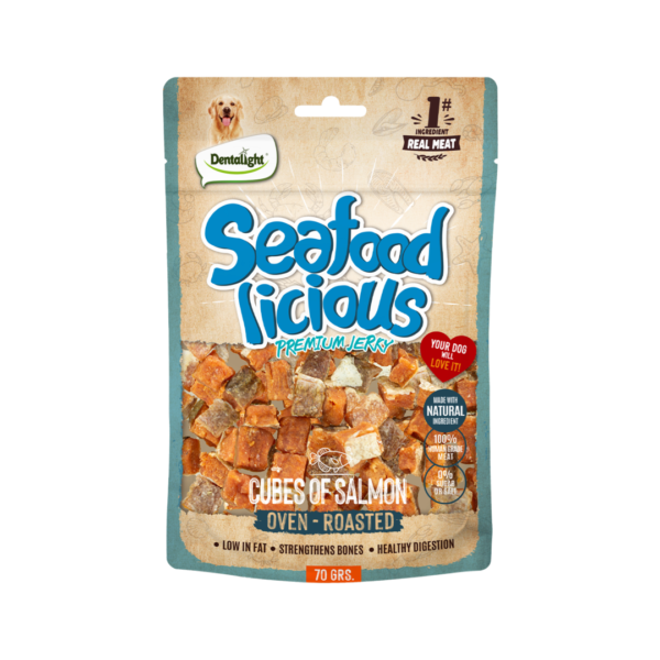 Seafood Licious קוביות סלמון 70 גרם לכלב