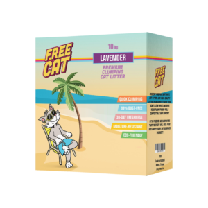 Free cat חול לחתולים מתגבש בניחוח לוונדר בקרטון 10 ק"ג