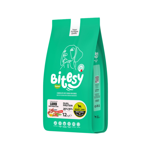 Bitesy מזון מלא לכלב בוגר כבש בס ואורז 12 ק"ג