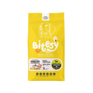 Bitesy מזון מלא לכלב בוגר עופות דג חרב ואורז 3 ק"ג