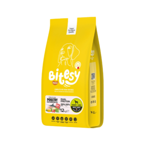 Bitesy מזון מלא לכלב בוגר עופות דג חרב ואורז 12 ק"ג