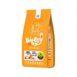Bitesy מזון מלא לכלב בוגר ברווז עם אורז בטטה וחמוציות 12 ק"ג