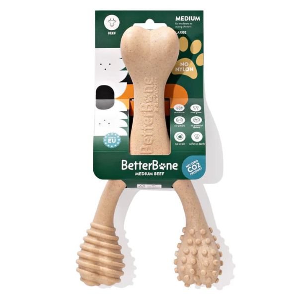 בטר בון Better Bone צעצוע לעיסה לכלבים עוצמה בינונית בטעם בקר