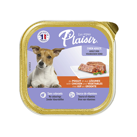 Plaisir מעדן לכלב בטעם עוף 150 גרם