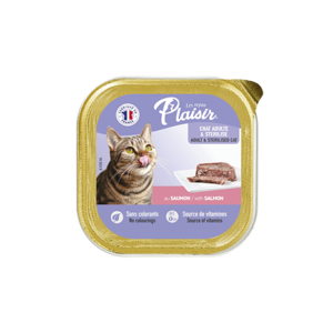 Plaisir מעדן לחתול בטעם סלמון 32 יח' במארז