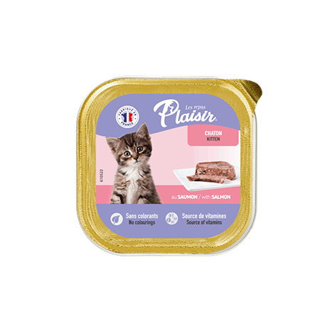 Plaisir מעדן לגור חתולים בטעם סלמון 32 יח' במארז