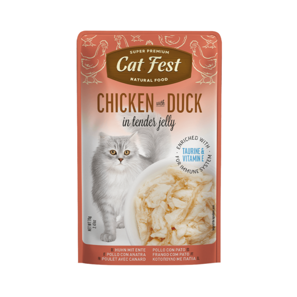 Cat Fest פאוץ עוף וברווז 70 גרם לחתול