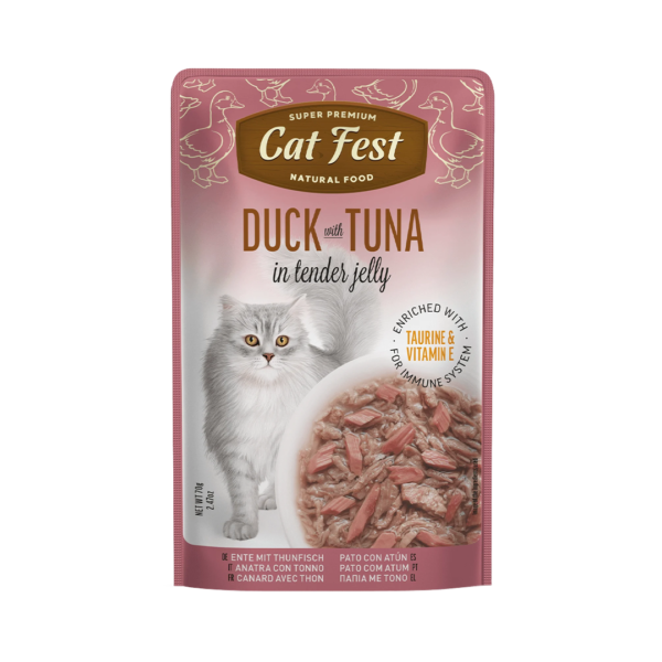 Cat Fest פאוץ ברווז וטונה 70 גרם לחתול