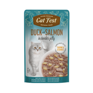 Cat Fest פאוץ ברווז וסלמון 70 גרם לחתול