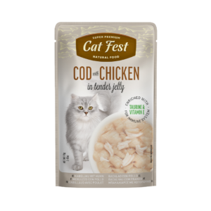 Cat Fest פאוץ' לחתול בטעם בקלה ועוף 70 גרם