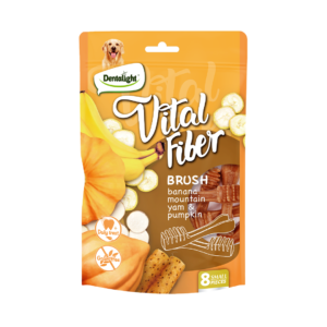 Vital Fiber חטיף דנטלי בצורת מברשת שיניים בטעם בננה, שורש בטטה ודלעת 80 גרם