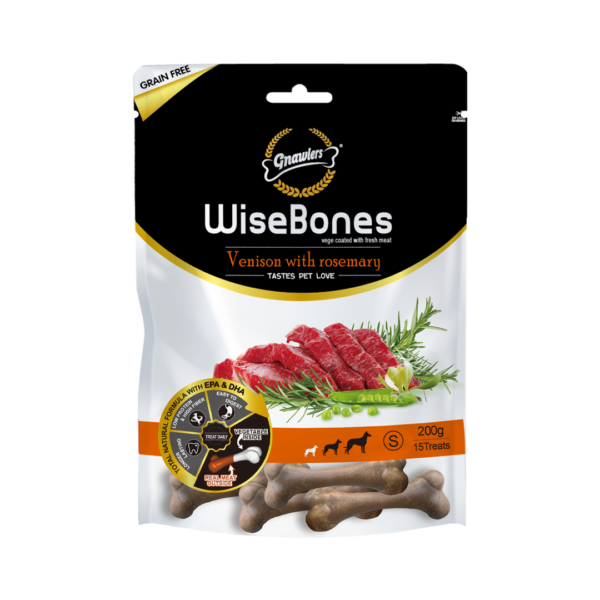WiseBones עצמות ללא דגנים בטעם צבי ורוזמרין 200 גרם