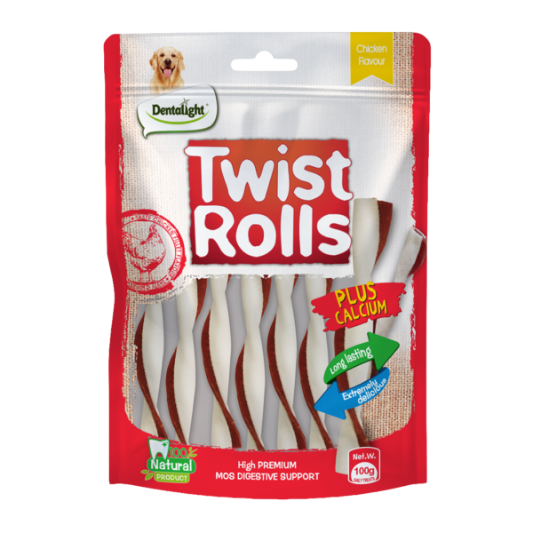 Twist Rolls חטיף לעיסה בתוספת סידן בטעם עוף S