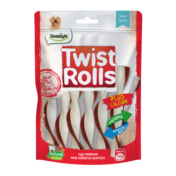 Twist Rolls חטיף לעיסה בתוספת סידן בטעם בקר M