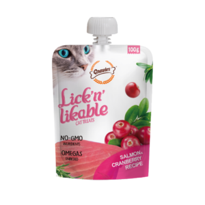 Lick ‘N’ Likable מחית לחתולים בטעם סלמון וחמוציות 100 גרם
