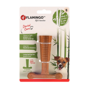 Flamingo עצם משחק מבמבוק בטעם בקר לכלב S