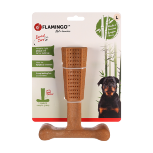Flamingo עצם משחק מבמבוק בטעם בקר לכלב L