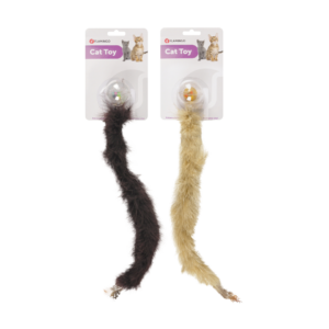 Flamingo צעצוע זנב פרוותי עם כדור לחתול
