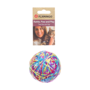 Flamingo כדור חוטים צבעוני מרשרש 8 ס"מ לחתול