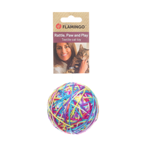 Flamingo כדור חוטים צבעוני מרשרש 8 ס"מ לחתול