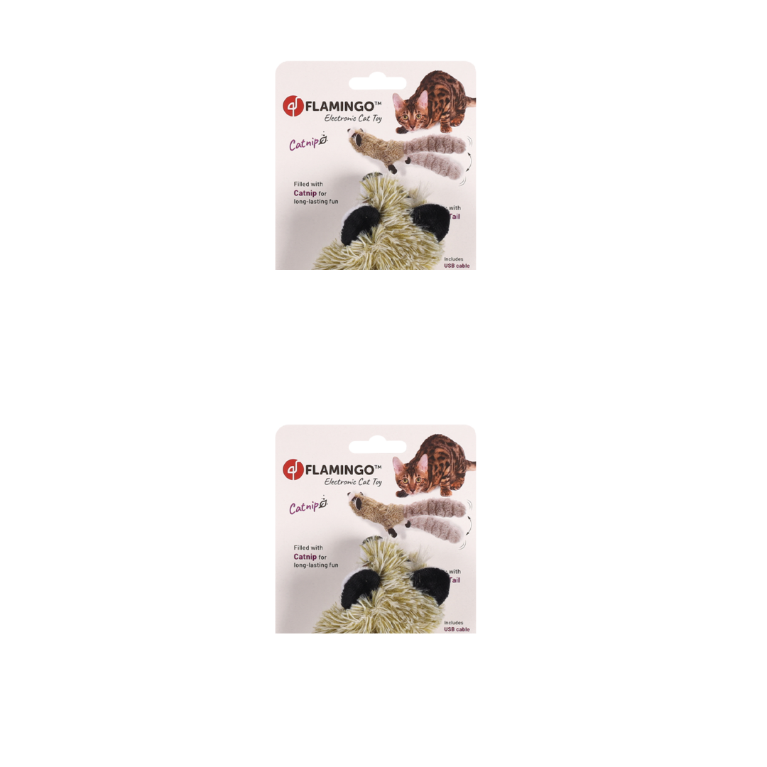 Flamingo דביבון אפור אלקטרוני מכשכש בזנב לחתול