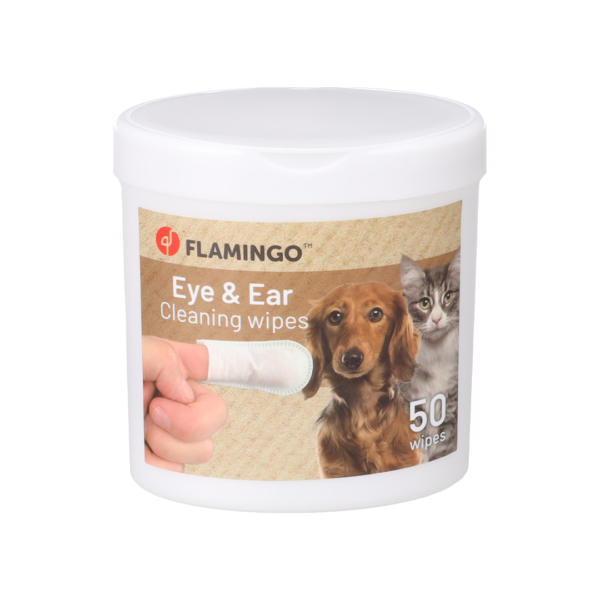 Flamingo אצבעונים לניקוי אוזניים ועיניים לכלב ולחתול