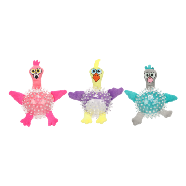 Flamingo בובת ציפור צבעונית עם כדור לכלב