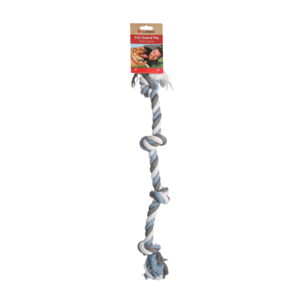 Flamingo צעצוע חבל דנטלי מכותנה 4 קשרים 60 ס"מ לכלב