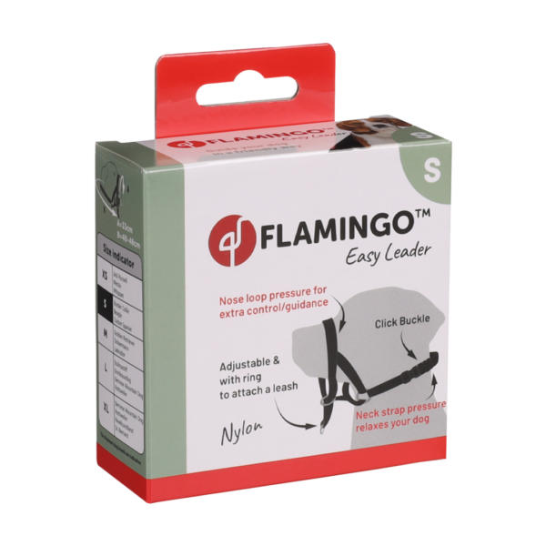 Flamingo רתמת ראש Easy Leader שחורה S לכלב