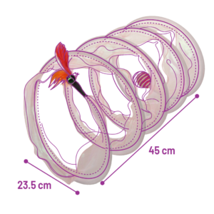 Flamingo מנהרה קנדי עם כדור וחבל לחתול