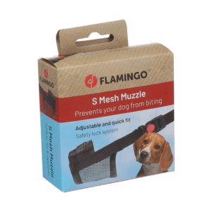 Flamingo מחסום פה מבד טדי S (אריזה תכלת)/XS (אריזה לבנה) לכלב