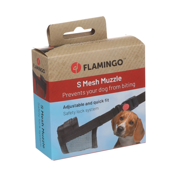Flamingo מחסום פה מבד טדי S (אריזה תכלת)/XS (אריזה לבנה) לכלב