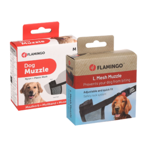 Flamingo מחסום פה מבד טדי L (אריזה תכלת)/M (אריזה לבנה) לכלב